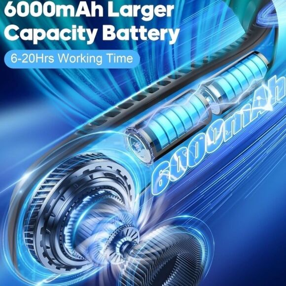 Kakashi 6000mAh Portable Neck Fan Rechargeable, Bladeless Operated Wearable New - Picture 7 of 7